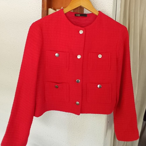 MAJE Paris tweed bouclé jacket coral - size FR38 or Medium