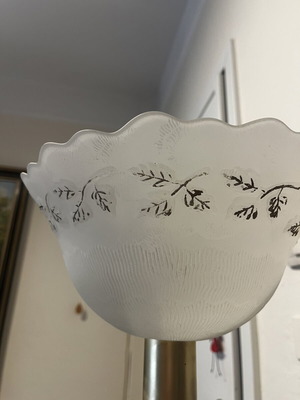 Glass lampshade for floor or ceiling light