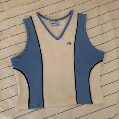 Sergio Tacchini top like new, size M, white and blue