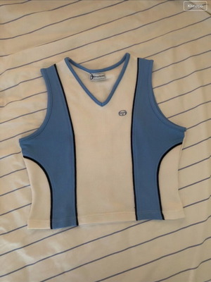 Sergio Tacchini top like new, size M, white and blue