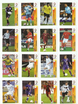 Panini Euro 2008 In Action Players Football Stickers set of 16 like new