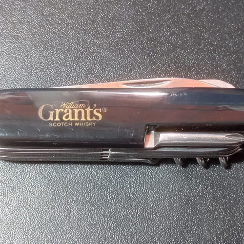 Collectible pocket multitool with Grant's Scotch Whisky logo used