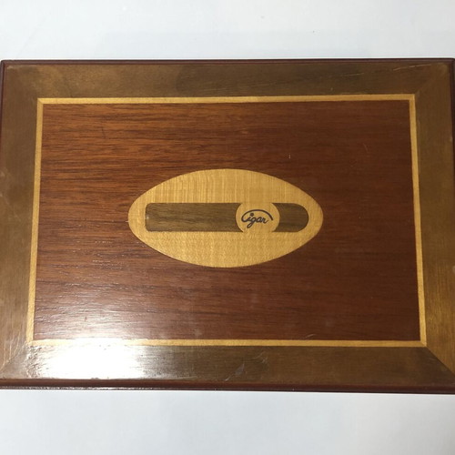 Lepekoff wooden cigar humidifier used, natural wood