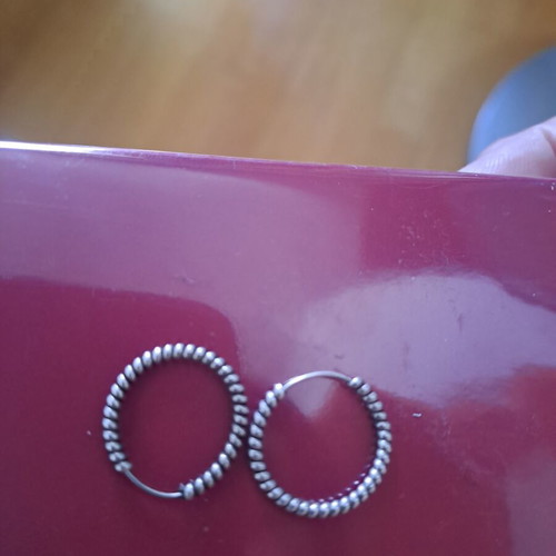 Hoop earrings silver, like new, 1.5cm diameter