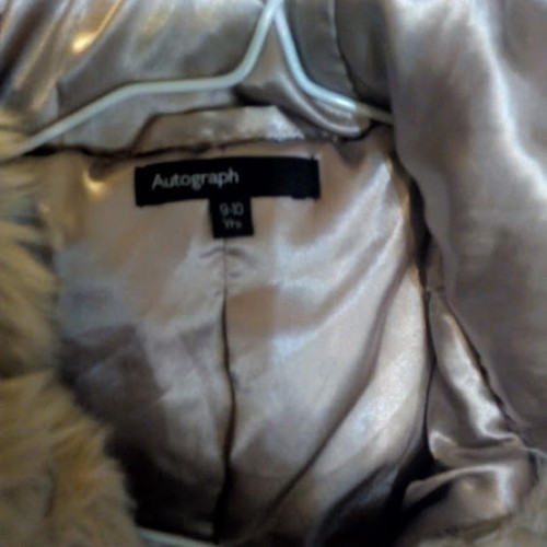 Autograph Faux Fur Coat like new, size 9-10 years, beige cream