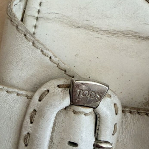 Tod's white leather sandals used, women's size 39, very soft