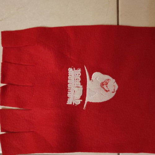 Dogibear promotions scarf like new, red single-sided