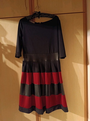 Innocent dress like new, black with dark burgundy and leatherette