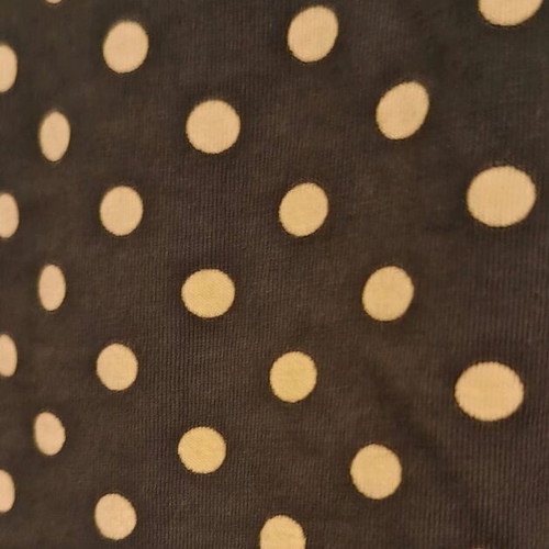 H&M blouse with balloon sleeves, blue with beige polka dots, like new, size L