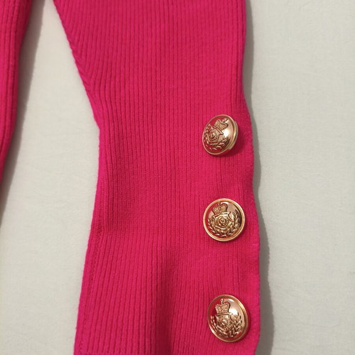 Just Woman fuchsia knit sweater V-neck size M new
