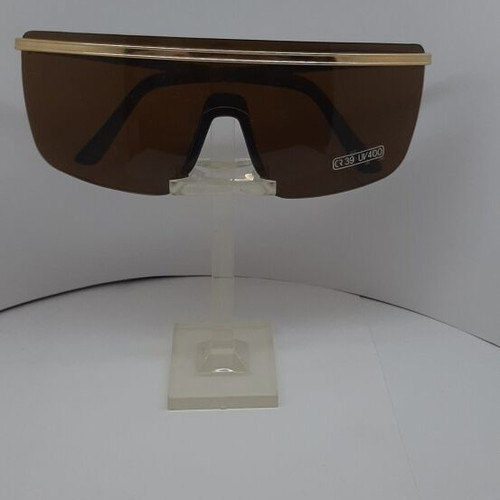 Sunglasses like new, black frame with gold details and brown lenses