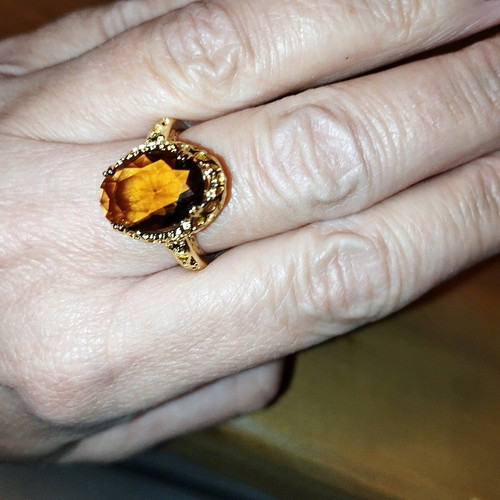 Ring with honey stone No 9 unused