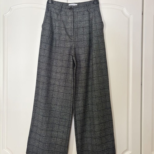 Toi&Moi checked gray wide leg pants new