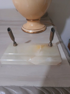 Pen holder with marble base used