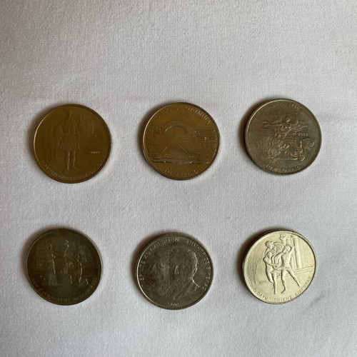 500 Drachma Coin Olympiad 2000 used, set of 6