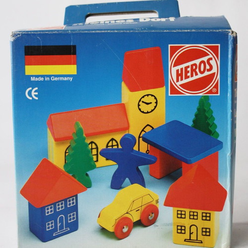 Heros wooden learning toy The Little Village new, 90's vintage, Germany