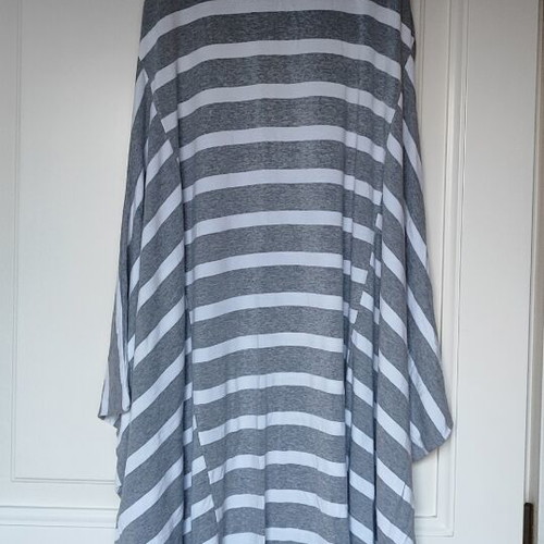 Striped Maxi Dress gray and white one size like new