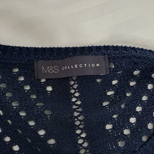M&S Collection Navy Open-Knit Jumper like new, size UK 14