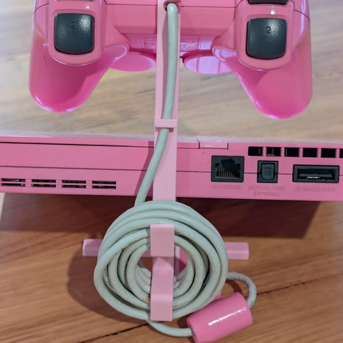 3D Printed Console and Controller Stand with Cable Management for PlayStation 2 Slim Horizontal new