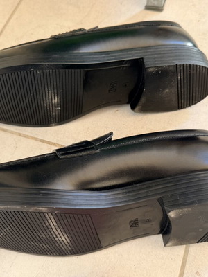 Zara Man black chunky penny loafers, size 43