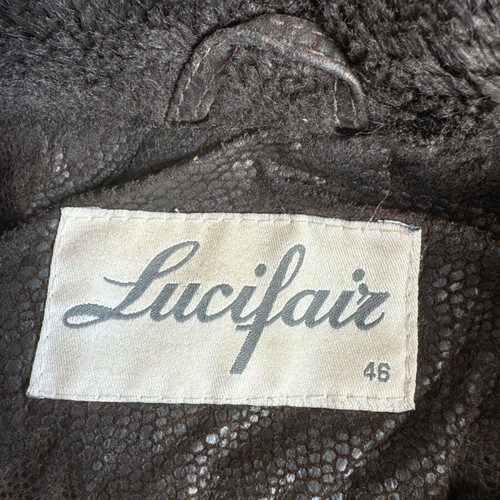 Women's leather Lucifair half coat new brown
