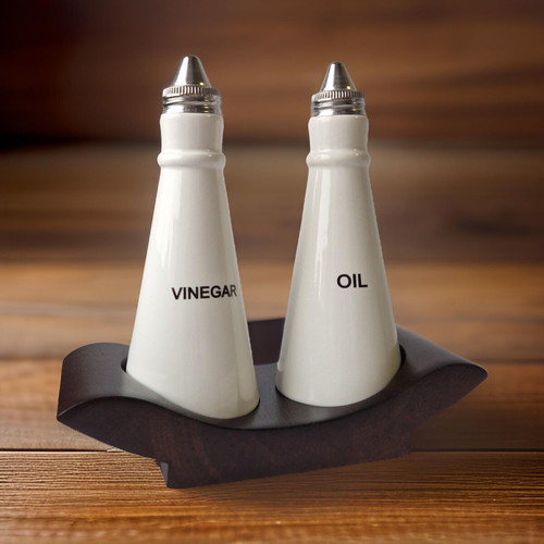 Porcelain oil and vinegar set new with flow