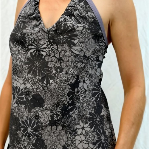 Halter floral print top 100% cotton size M new