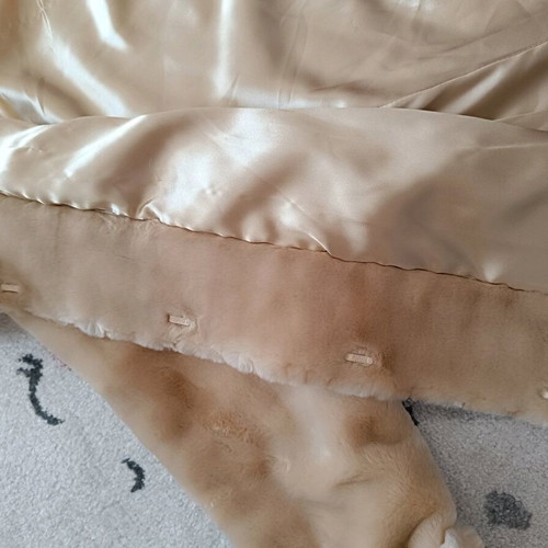 Raxevsky beige synthetic fur coat size medium like new