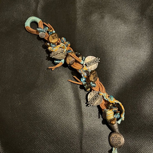 Handmade Boho Bracelet like new with colourful beads and semi-precious stones
