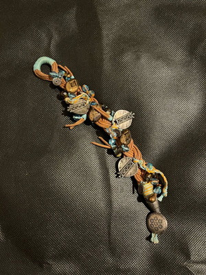 Handmade Boho Bracelet like new with colourful beads and semi-precious stones