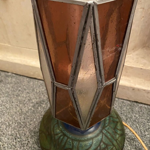 Vintage Celtic pottery lamp base used