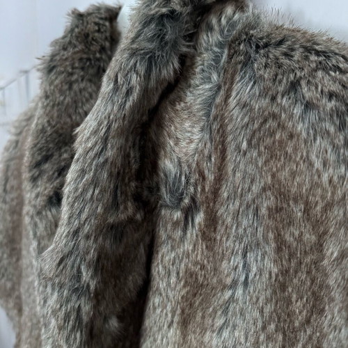 Fur vest BSB like new, size 40, gray and brown