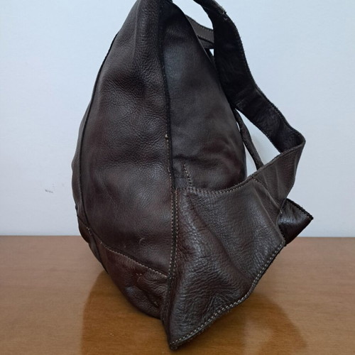 Italian leather backpack in dark brown, like new, minimal design