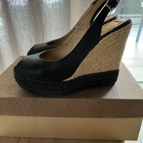 Kanna leather platform sandals size 37 like new, black