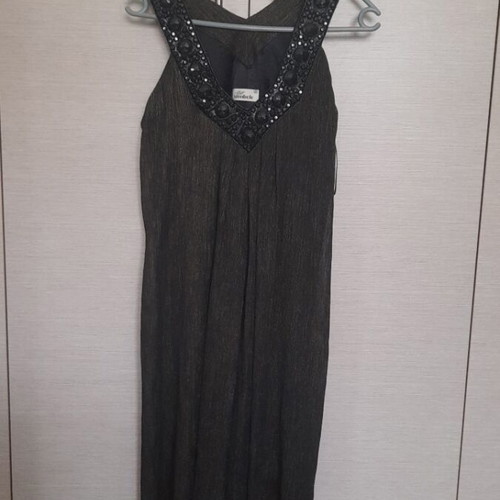 Mini dress Miss Simbolo like new, brown with golden thread