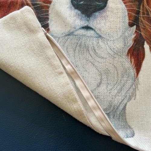 Pillow cover used 45x45 with Cavalier King Charles dog print