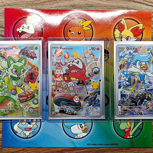 Pokemon First Partner Series 3 Starters Promo Cards from Paldea Region, brand new