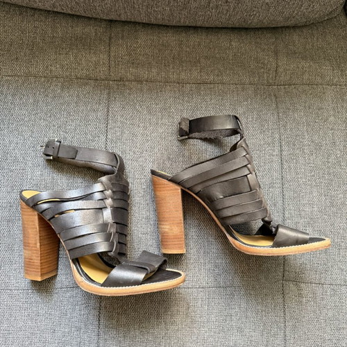 Polo Ralph Lauren women's leather high heels like new, size 40, black and brown