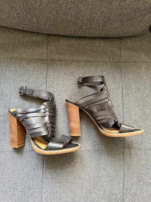 Polo Ralph Lauren women's leather high heels like new, size 40, black and brown
