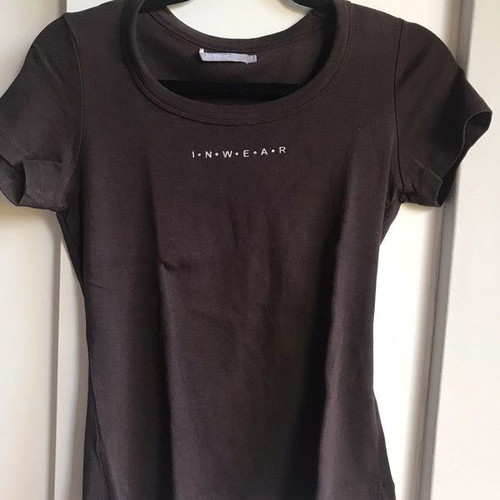 InWear women's cotton short-sleeve blouse like new, brown, size S