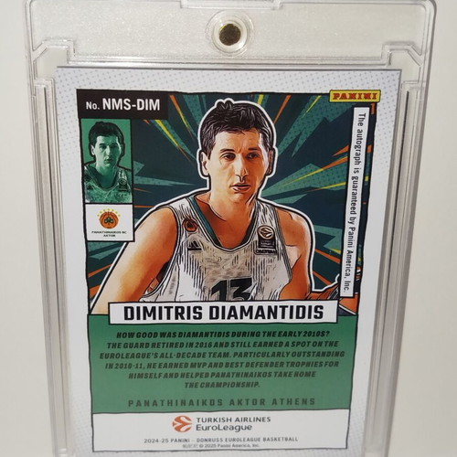 2024-25 Donruss Euroleague NET Marvels Card with Dimitris Diamantidis Signature Blue Laser