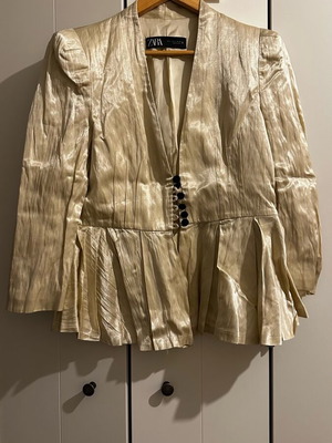 Satin jacket-blouse Zara new, beige, size L