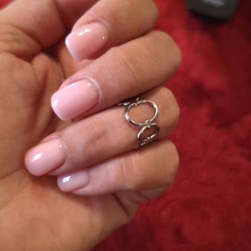 Silver Adjustable Midi Ring with Minimal Geometric Chain Design