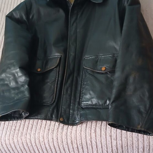 Leather jacket used, size L, brown