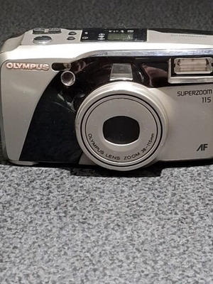 Olympus Superzoom 115 analog camera used, 35mm film vintage