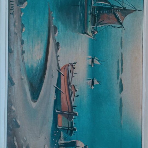 Signed Painting by Kassimis Seascape Watercolor on Canvas like new