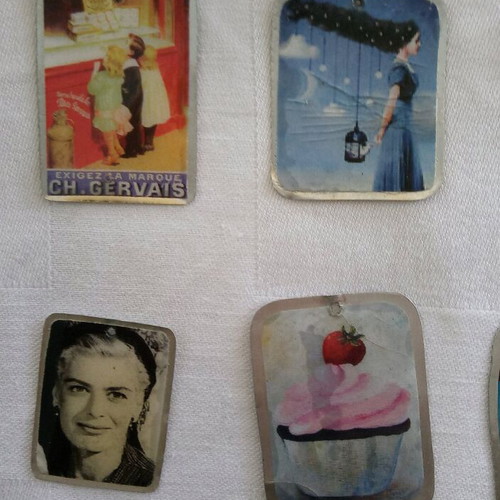 Vintage Resin Charms Set of 16 New for Handmade Jewelry