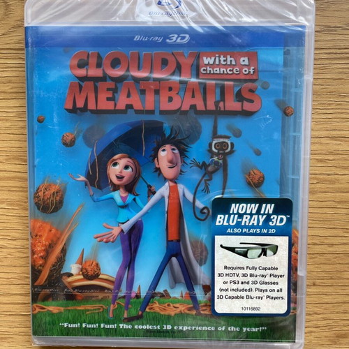 Blu-ray 3D Cloudy with a Chance of Meatballs new sealed box