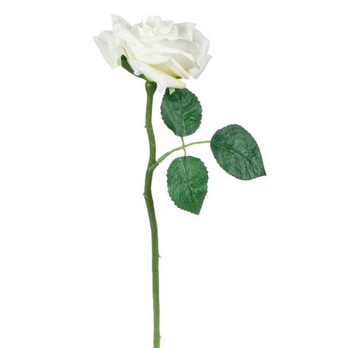 Set of 5 decorative white rose flowers 30cm new