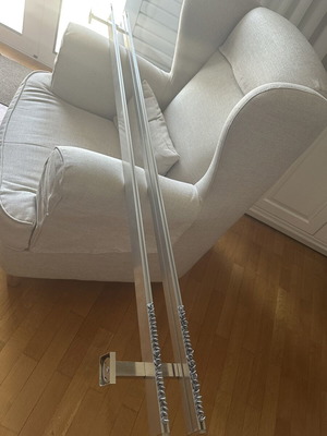 Double inox curtain rail 160 cm like new